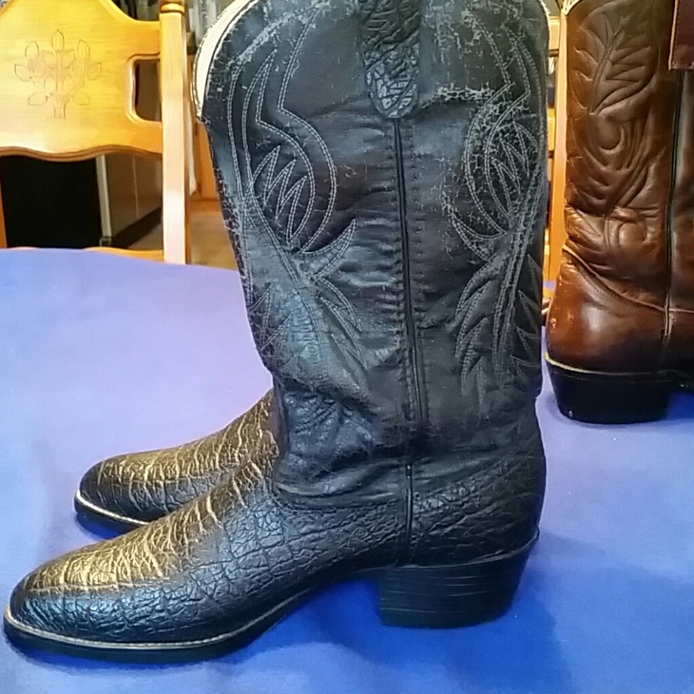 Black leather boots